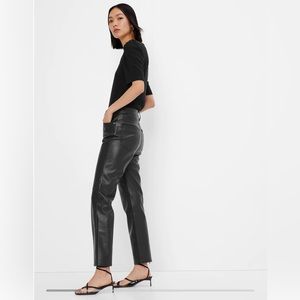 Sky High Rise Faux Leather Straight Pants